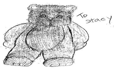 A really well done drawing of a Teddy Bear