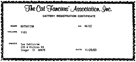 CFA Registration Certificate